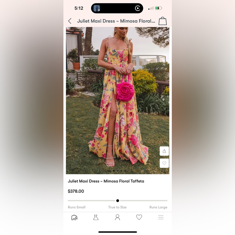 Floral Maxi Dress with Pink Rose Bag